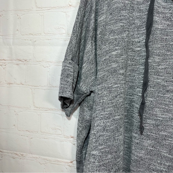 Loft Lou & Grey Hoodie Womens Small Gray Cropped Sweatshirt Short Sleeve Top - Picture 6 of 9